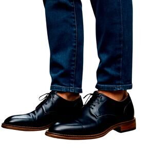 Van Heusen 10 M Blue Garrett Oxford Men's Dress Shoes Medium Width Ties